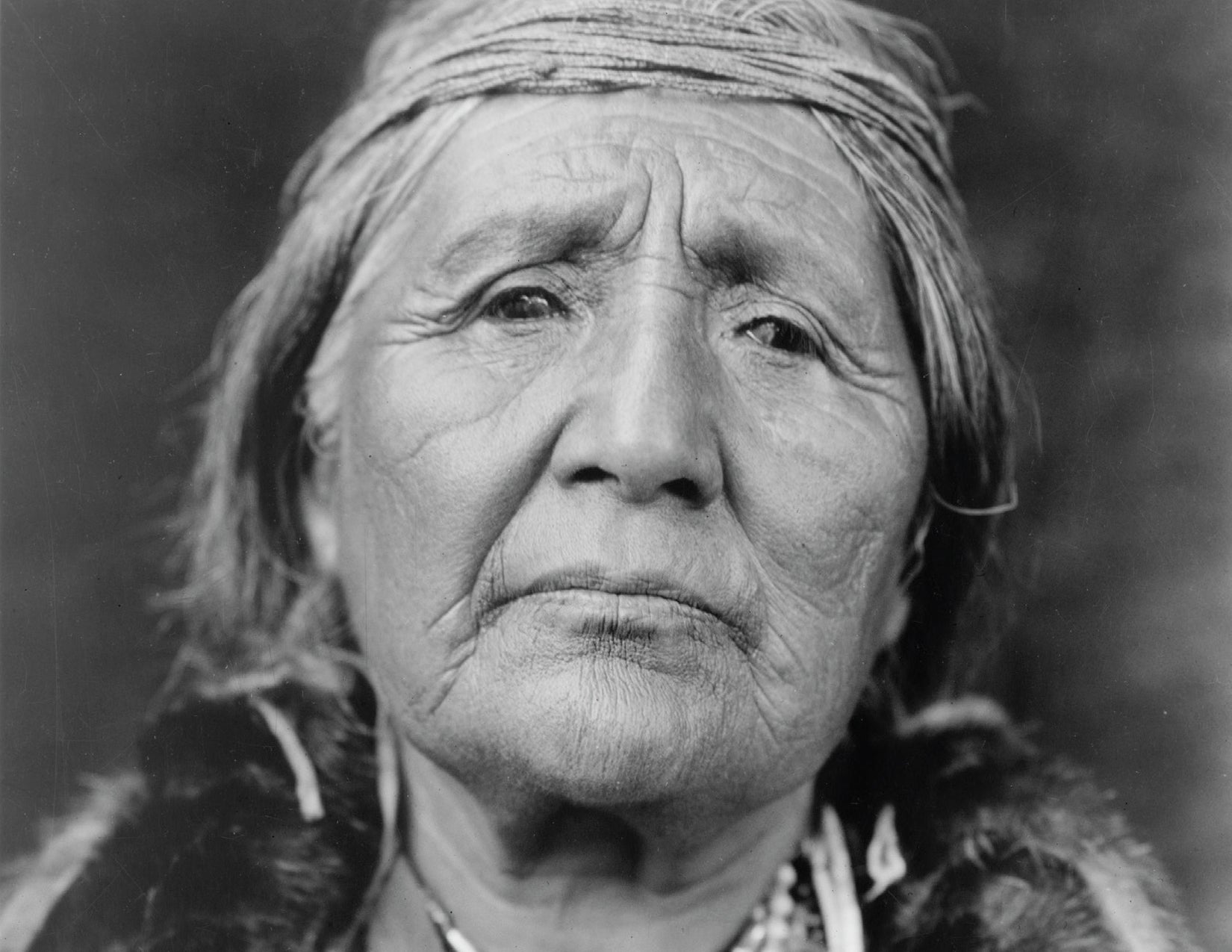 Head shot of an elderly person.
