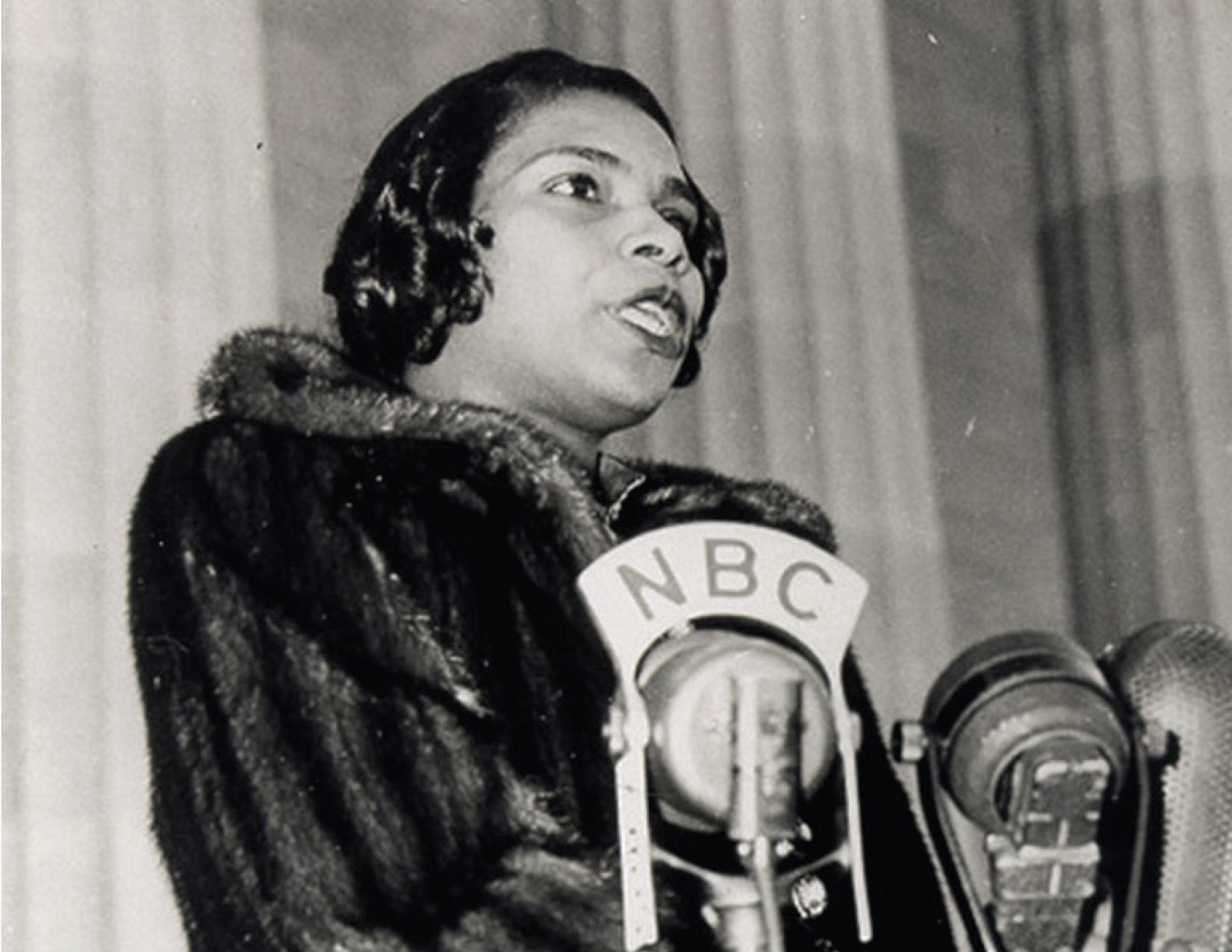 Marian Anderson giving a speech.