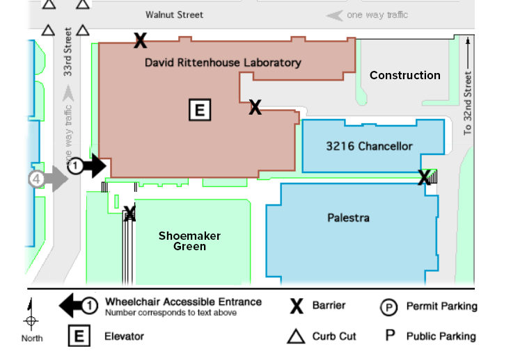 Math-Physics-Astronomy Library: Diagram of accessible entrance