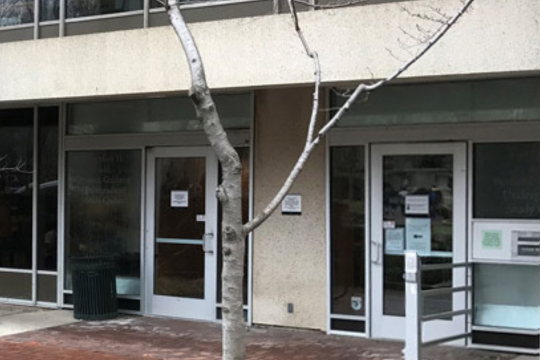 Ground floor doors into Van Pelt Library.
