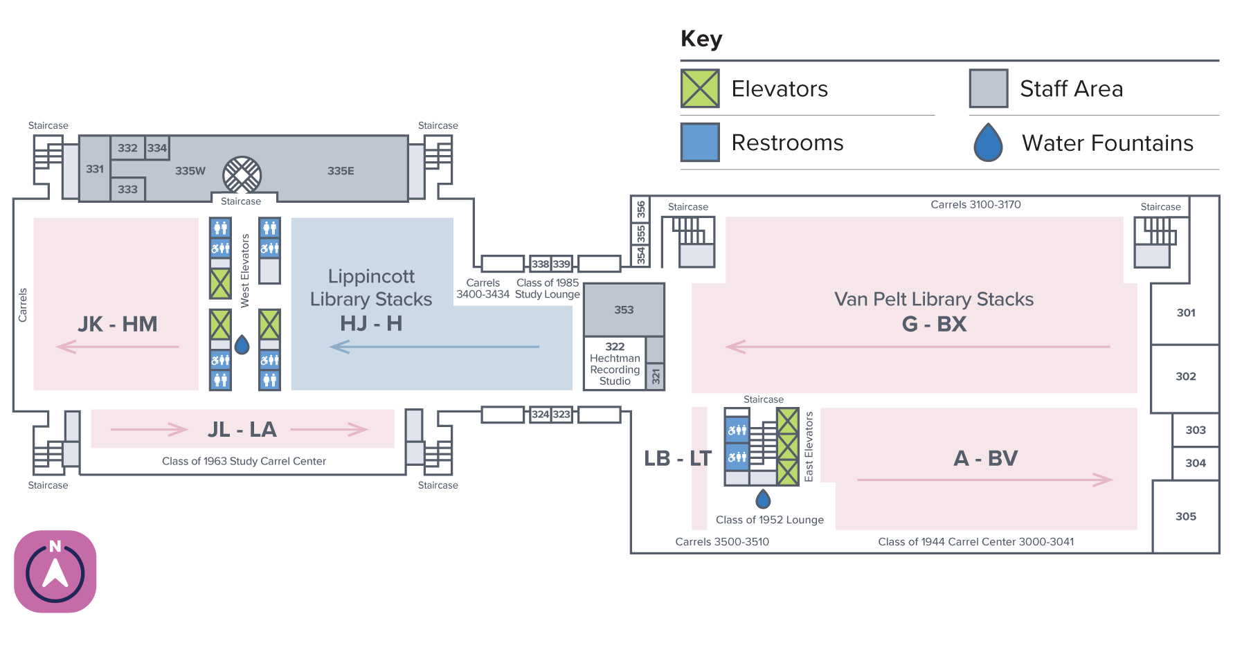 Floor plan - Van Pelt-Dietrich Library Center - third floor