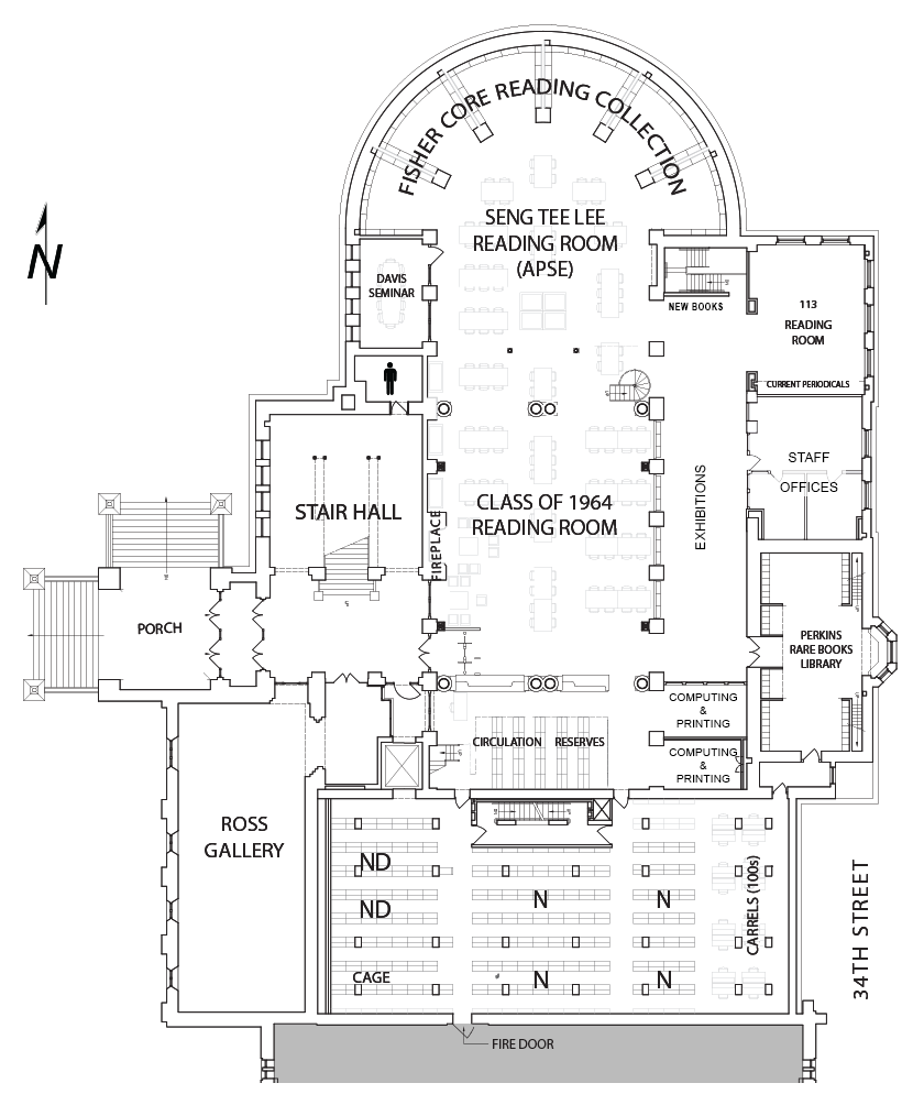 Floor Plan - Fisher Fine Arts Library - first floor