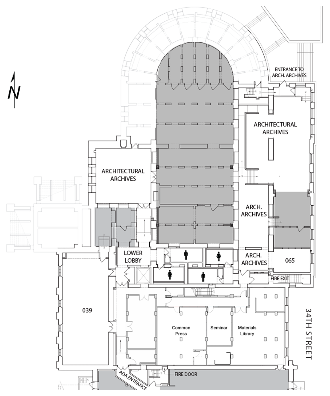 Floor Plan - Fisher Fine Arts Library - ground floor