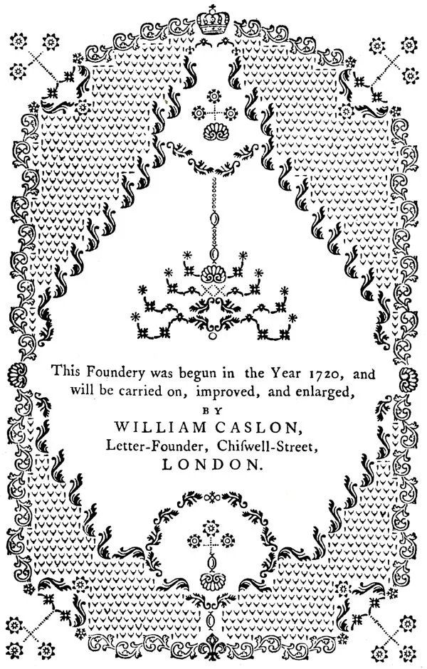 Caslon specimen sheet