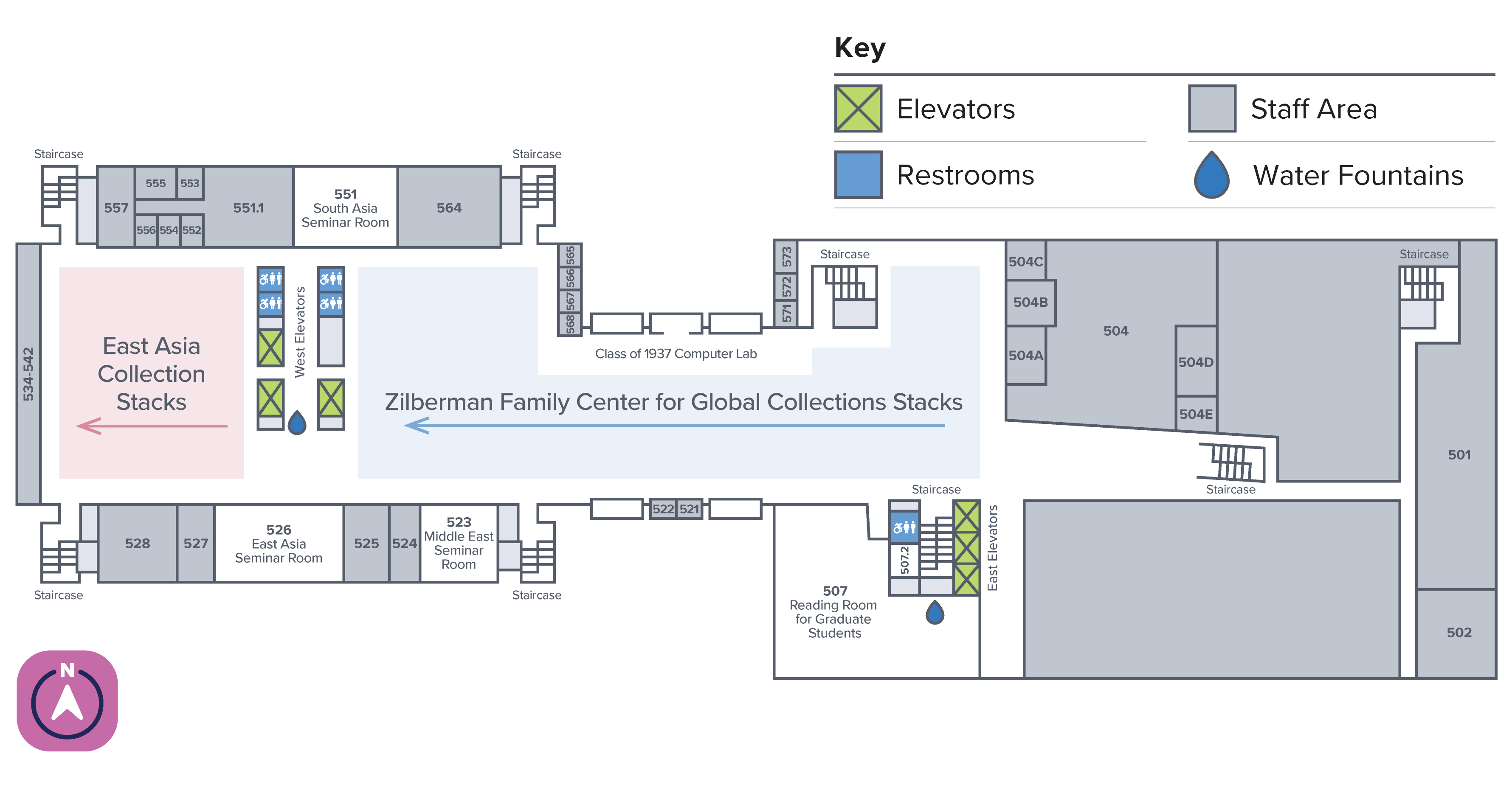 Floor plan - Van Pelt-Dietrich Library Center - fifth floor