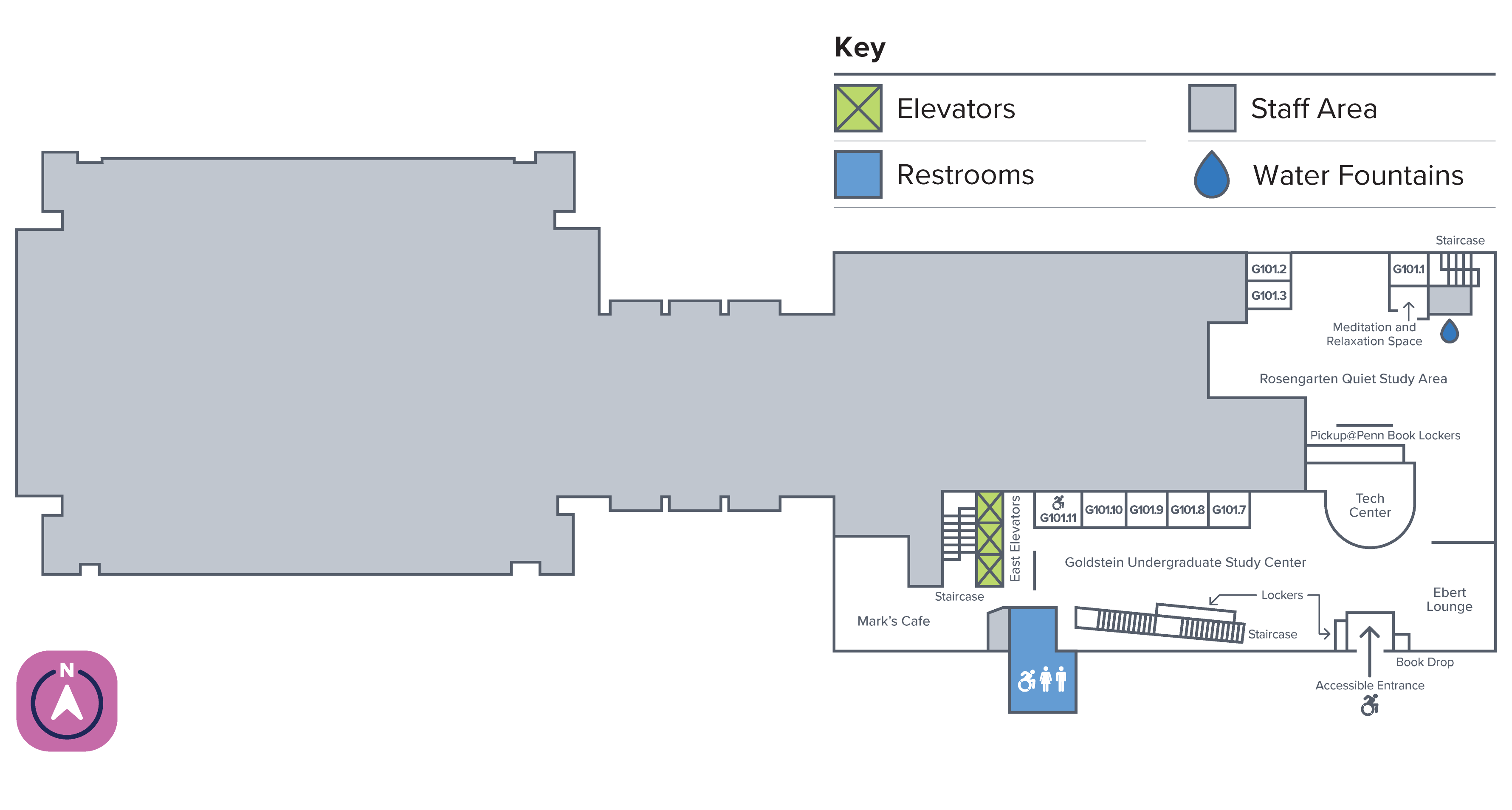 Floor plan - Van Pelt-Dietrich Library Center - ground floor