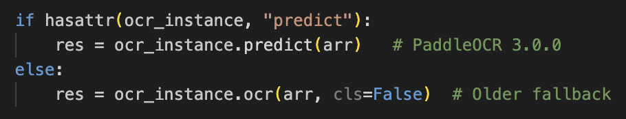 if-else prediction ocr instance code