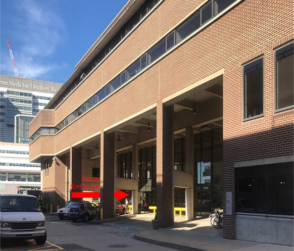 Museum driveway on the southwest showing the Library Entrance off the loading dock