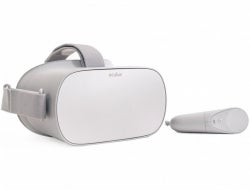 Oculus Go headset and controller.