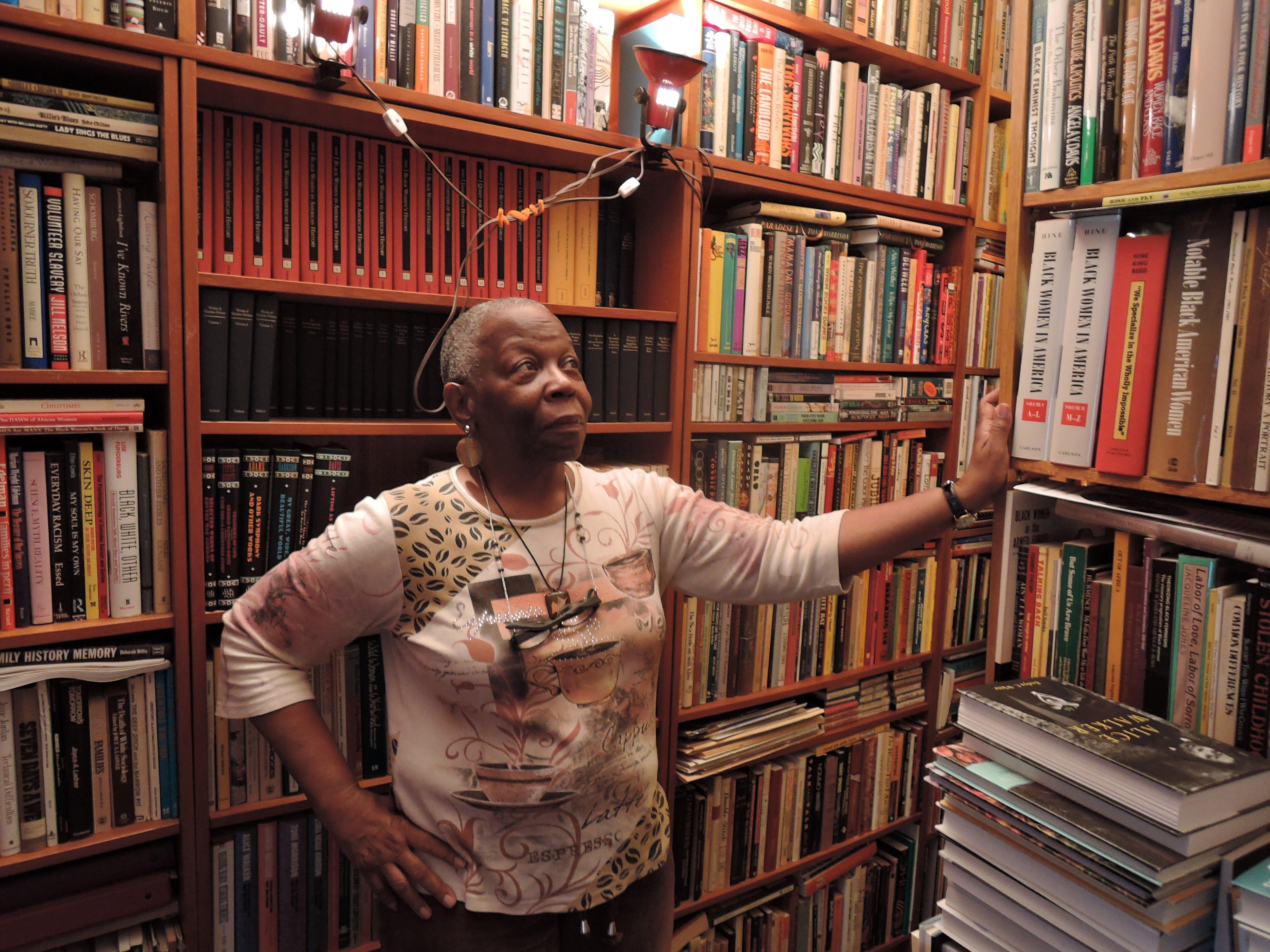 Joanna Banks in her library, 2018