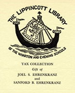 Joel and Sanford Ehrenkranz bookplate