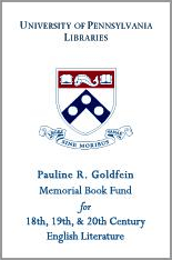 Pauline Goldfein Memorial Book Fund Plate