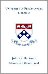 John G. Hartman Memorial Library Fund bookplates.