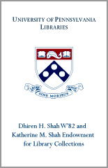 Dhiren H. Shah W'82 and Katherine M. Shah Endowment for Library Collections Bookplate