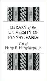 Harry E. Humphreys Book Fund Plate