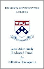 Lachs-Adler Family Endowed Fund for Collection Development Bookplate.