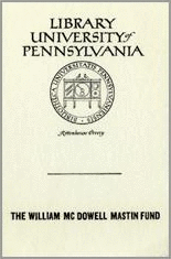 Dr. William McDowell Mastin Fund Bookplate