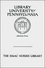Isaac Norris Library Fund bookplate.