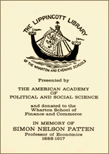 Simon Nelson Patten Fund bookplate.