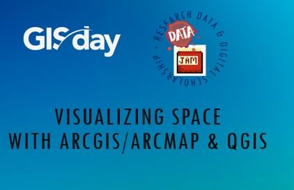 GISday banner with text "Visualizing Space With ArcGIS/ArcMap & QGIS"