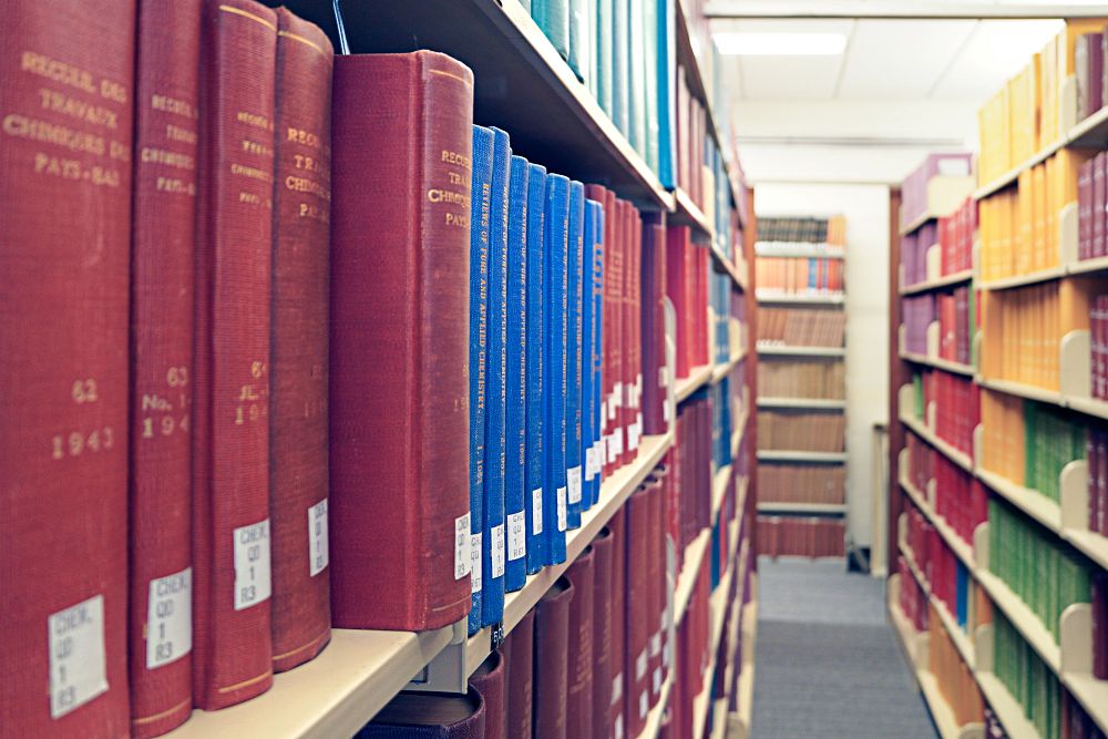 Books on the shelve in the library