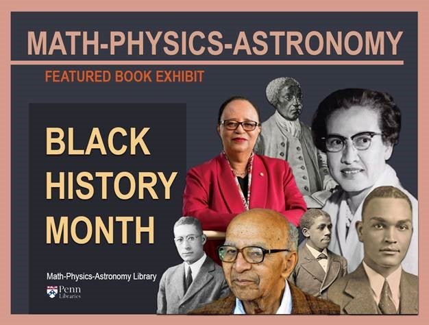 A cover of math-physics-astronomy book about black history month.