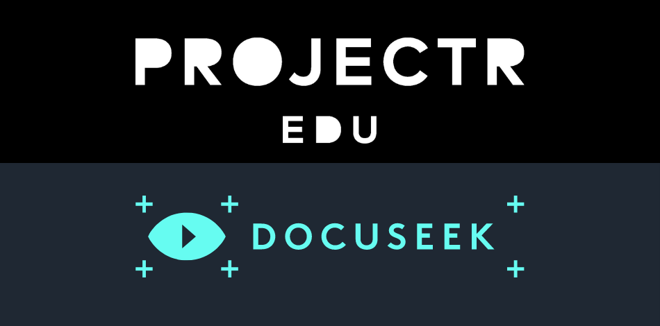 Stylized text reading: PROJECTR EDU - DOCUSEEK.