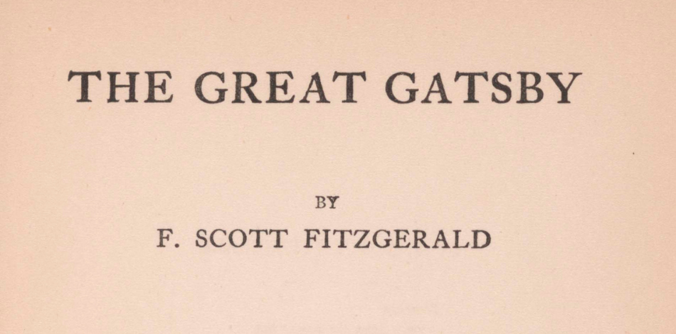 Title page of The Great Gatsby by F. Scott Fitzgerald.