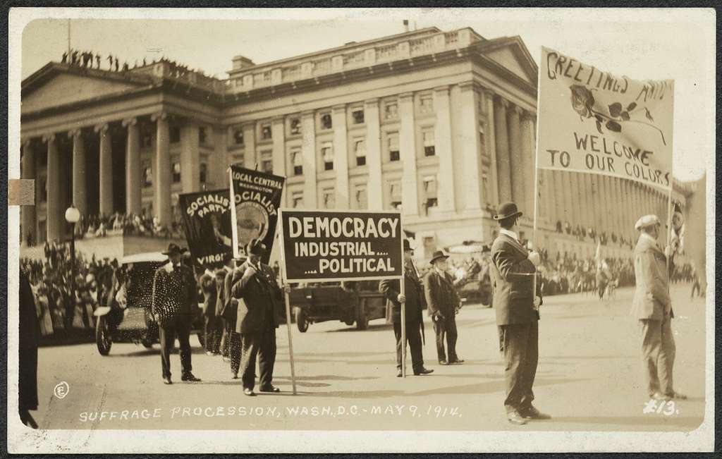 Labor groups marching in suffrage demonstration in Washington, D.C., May 9, 1914