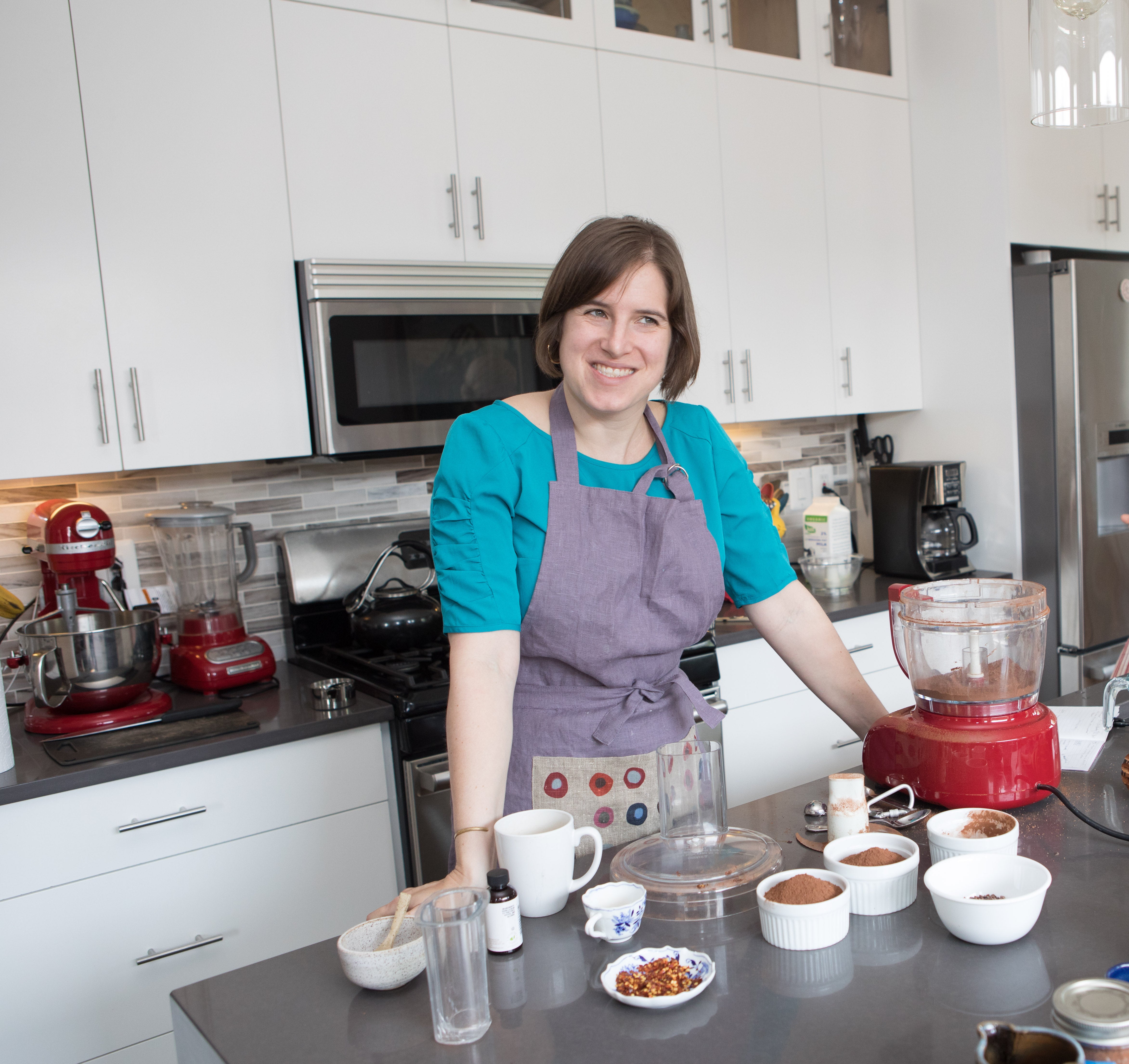 Photo of Nicosia in her kitchen